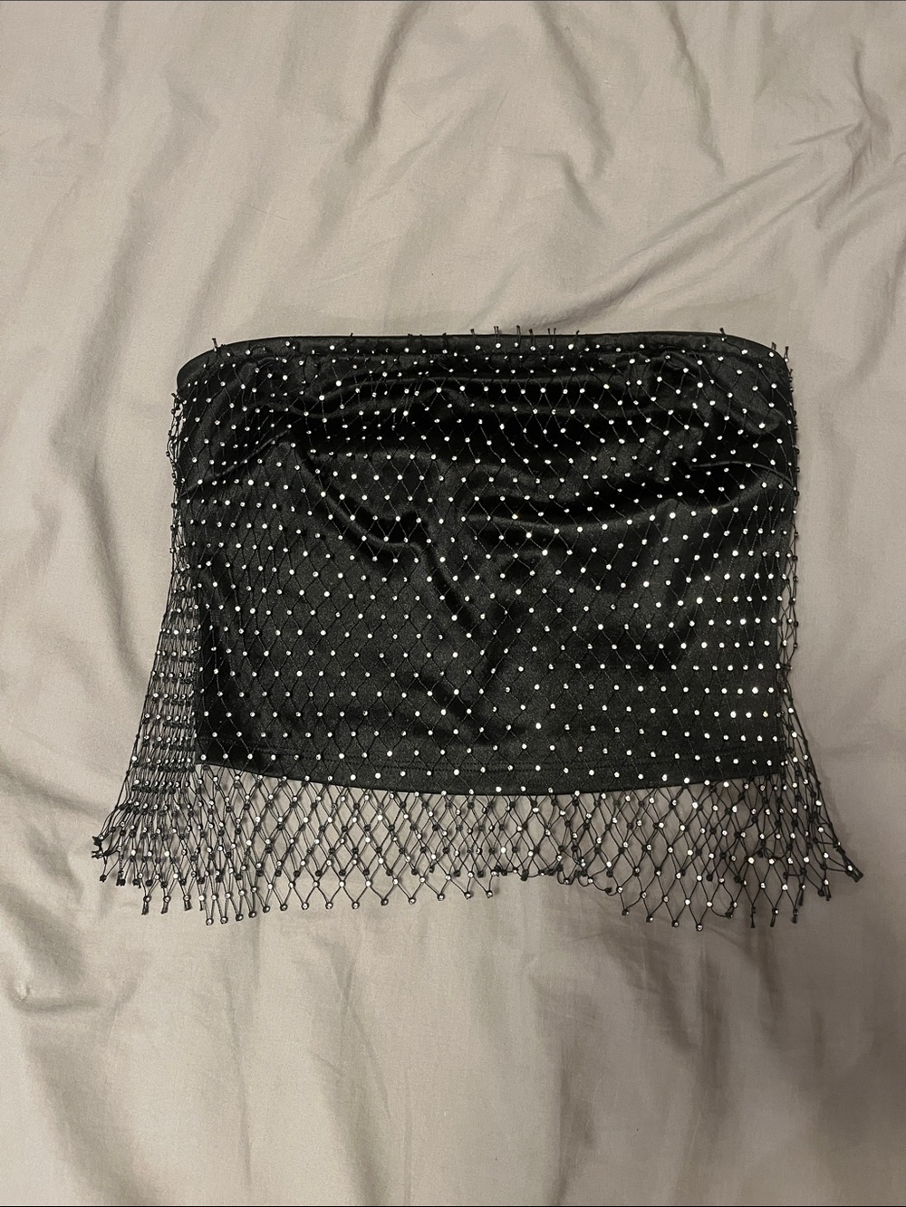 Black Gem meshed Tube Top